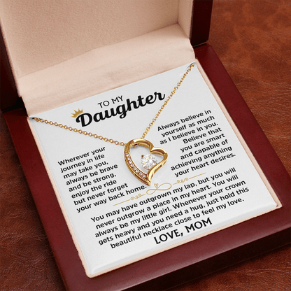 Forever Love Necklace for Daughter – Meaningful Gift from Mom, Symbol of Love, Strength &amp; Encouragement - Whimsical Shoppe