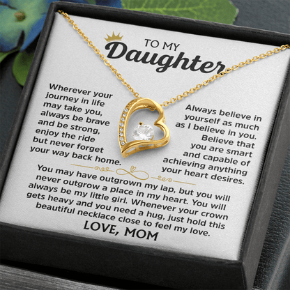 Forever Love Necklace for Daughter – Meaningful Gift from Mom, Symbol of Love, Strength &amp; Encouragement - Whimsical Shoppe