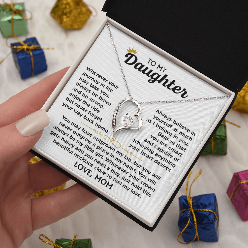 Forever Love Necklace for Daughter – Meaningful Gift from Mom, Symbol of Love, Strength &amp; Encouragement - Whimsical Shoppe