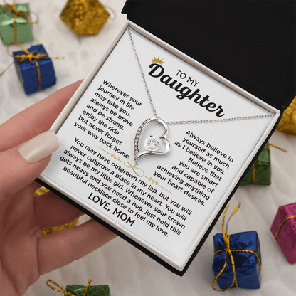 Forever Love Necklace for Daughter – Meaningful Gift from Mom, Symbol of Love, Strength &amp; Encouragement - Whimsical Shoppe