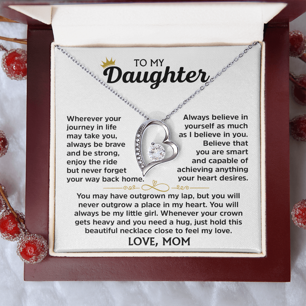 Forever Love Necklace for Daughter – Meaningful Gift from Mom, Symbol of Love, Strength &amp; Encouragement - Whimsical Shoppe