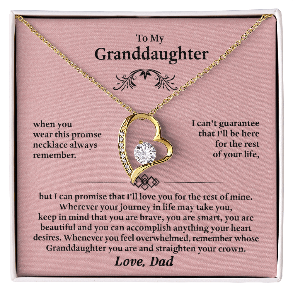 Forever Love Necklace for Granddaughter – Meaningful Gift from Grandpa, Symbol of Love, Strength &amp; Promise - Whimsical Shoppe