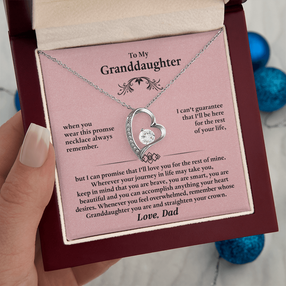 Forever Love Necklace for Granddaughter – Meaningful Gift from Grandpa, Symbol of Love, Strength &amp; Promise - Whimsical Shoppe