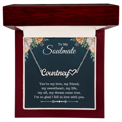 Heart Name Necklace – For Soulmate | Personalized Script Pendant, Custom Romantic Gift - Whimsical Shoppe