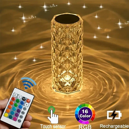 Crystal Rose Touch Lamp (16 colors)