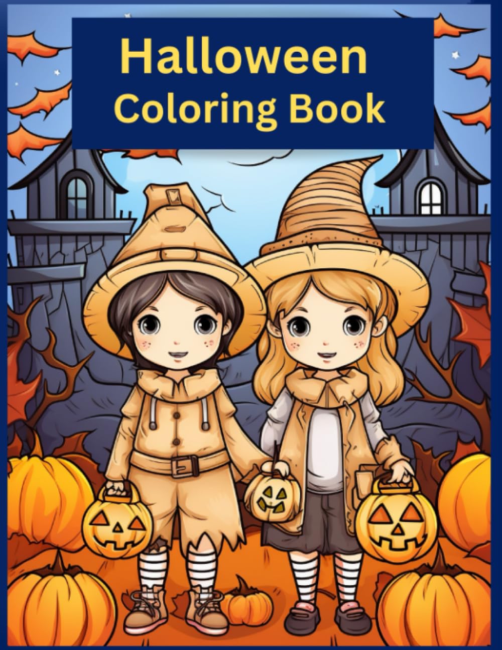 Cute Halloween Coloring Book for Kids & Girls: Adorable Witches, Pumpkins, Ghosts & Spooky Kawaii Designs | Fun Fall Holiday Activity Gift