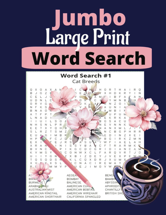 Jumbo Large Print Word Search Puzzle Book for Adults & Seniors: Over 100 Easy-to-Read Puzzles on Fun & Relaxing Themes | Brain Games for Vision-Impaired