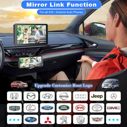 Portable Wireless APPLE Carplay and Android Auto Screen 7" HD Touch Screen