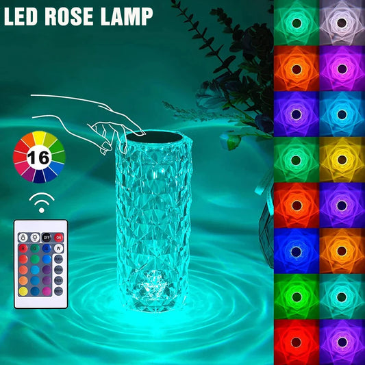 Crystal Rose Touch Lamp (16 colors)