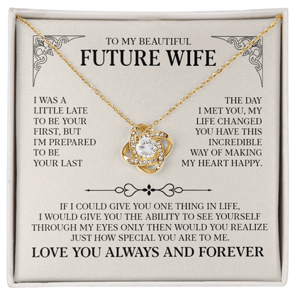 Love Knot Necklace for Future Wife – Romantic Promise &amp; Engagement Gift, Forever Love Jewelry - Whimsical Shoppe