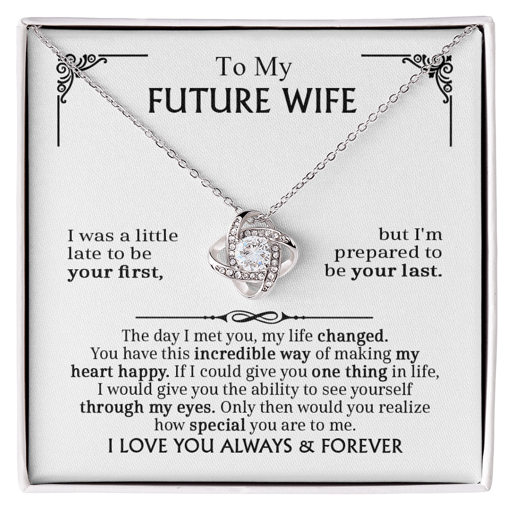 Love Knot Necklace for Future Wife – Romantic Promise &amp; Engagement Gift, Forever Love Jewelry - Whimsical Shoppe