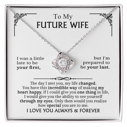 Love Knot Necklace for Future Wife – Romantic Promise &amp; Engagement Gift, Forever Love Jewelry - Whimsical Shoppe