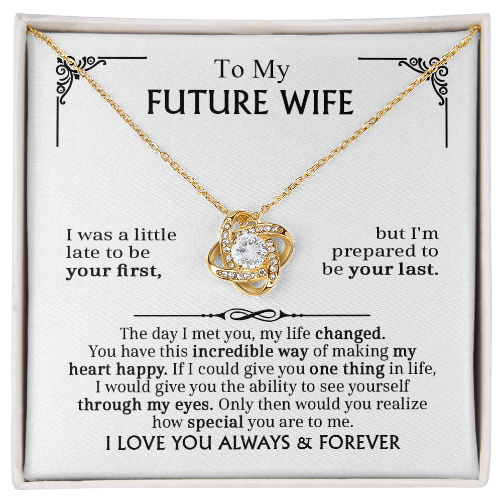 Love Knot Necklace for Future Wife – Romantic Promise &amp; Engagement Gift, Forever Love Jewelry - Whimsical Shoppe