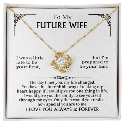 Love Knot Necklace for Future Wife – Romantic Promise &amp; Engagement Gift, Forever Love Jewelry - Whimsical Shoppe