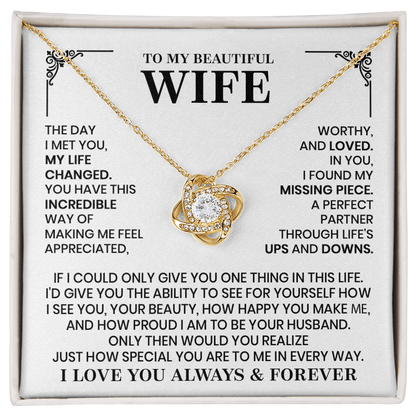 Love Knot Necklace for Wife – Romantic Anniversary, Valentine&
