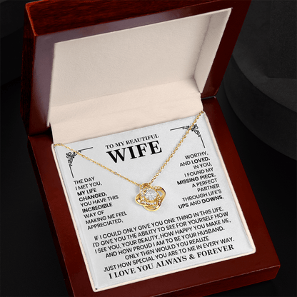 Love Knot Necklace for Wife – Romantic Anniversary, Valentine&