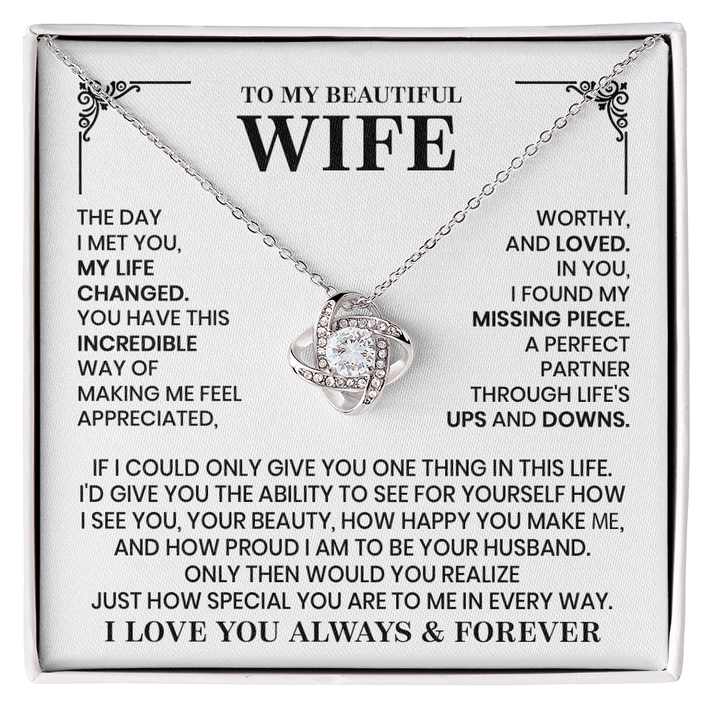 Love Knot Necklace for Wife – Romantic Anniversary, Valentine&