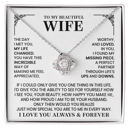 Love Knot Necklace for Wife – Romantic Anniversary, Valentine&