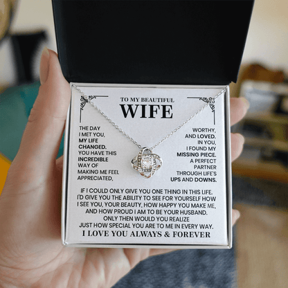 Love Knot Necklace for Wife – Romantic Anniversary, Valentine&