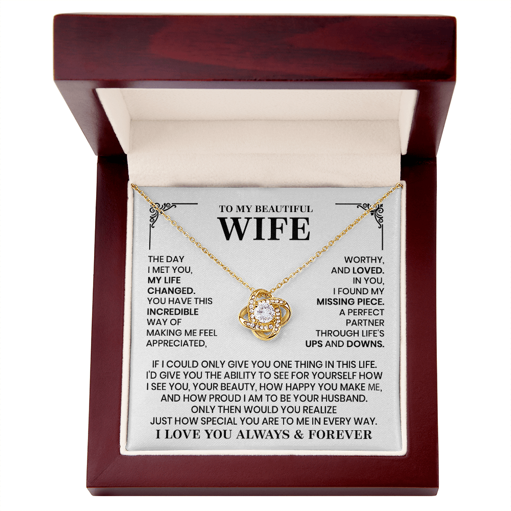 Love Knot Necklace for Wife – Romantic Anniversary, Valentine&