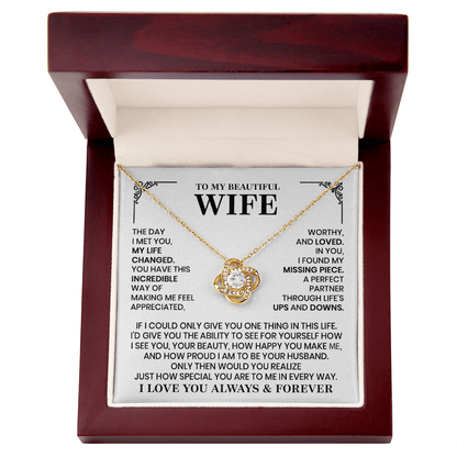 Love Knot Necklace for Wife – Romantic Anniversary, Valentine&