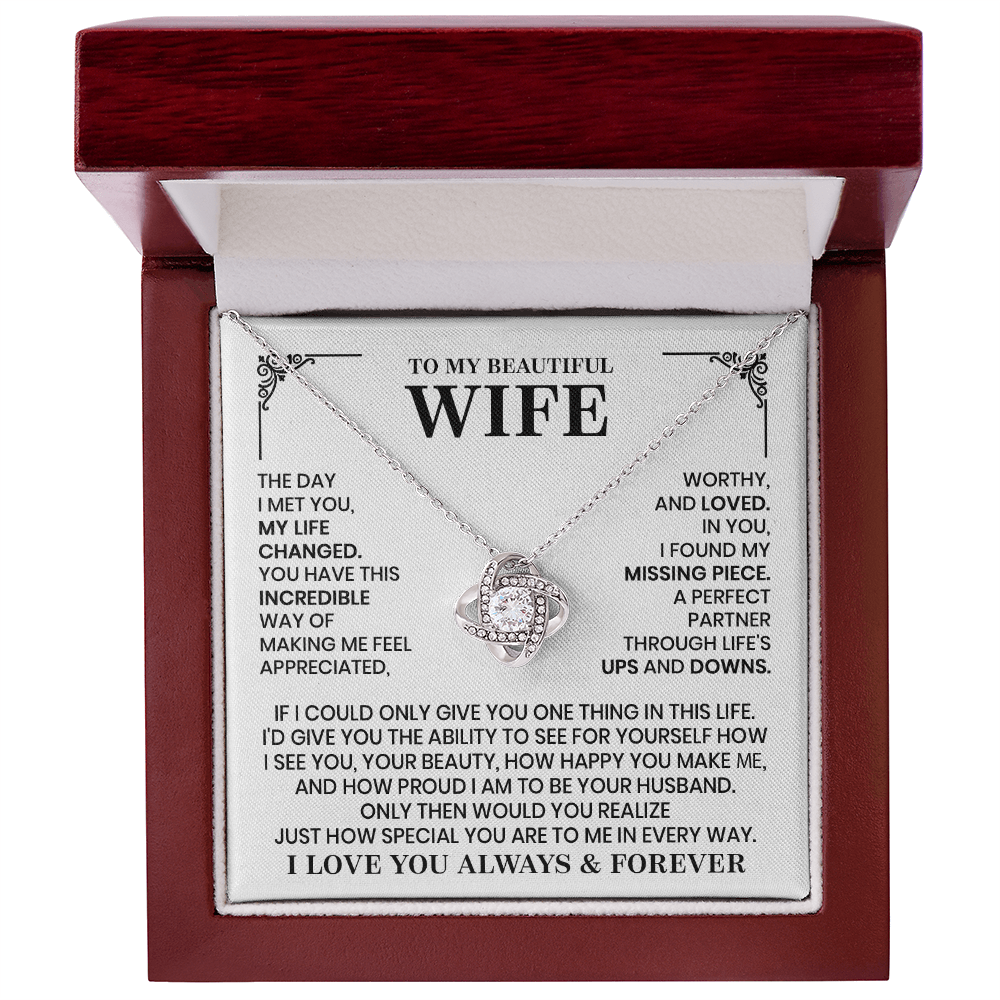 Love Knot Necklace for Wife – Romantic Anniversary, Valentine&