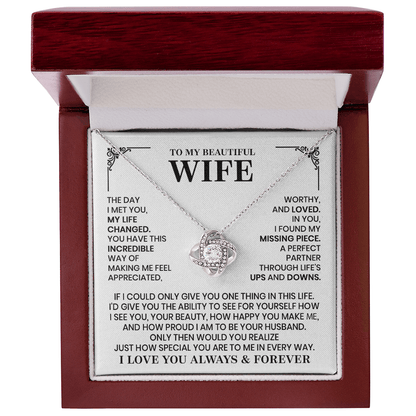 Love Knot Necklace for Wife – Romantic Anniversary, Valentine&