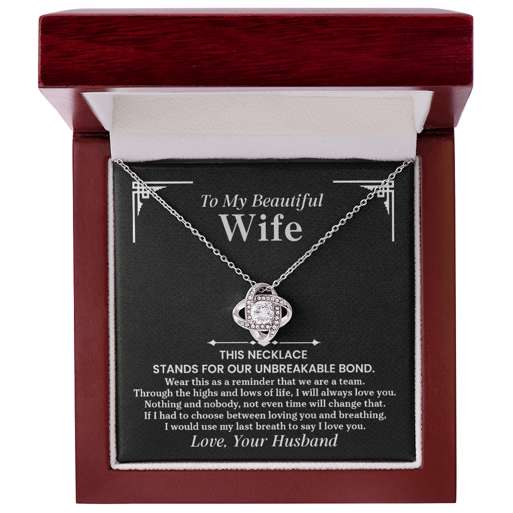 Love Knot Necklace for Wife – Romantic Anniversary, Valentine&
