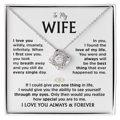 Love Knot Necklace for Wife – Romantic Anniversary, Valentine&