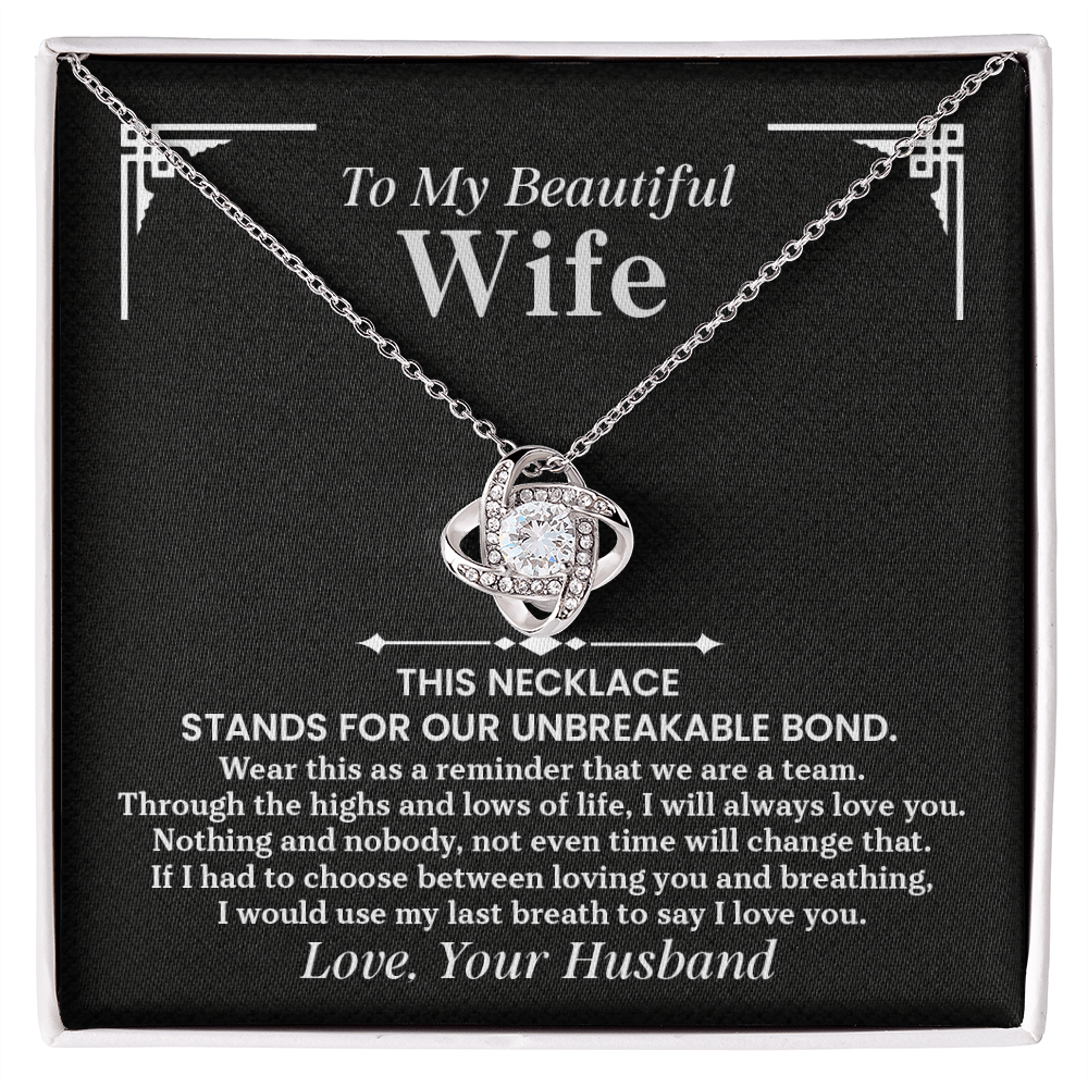 Love Knot Necklace for Wife – Romantic Anniversary, Valentine&