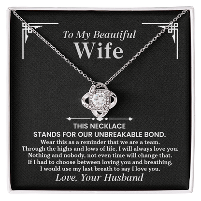 Love Knot Necklace for Wife – Romantic Anniversary, Valentine&