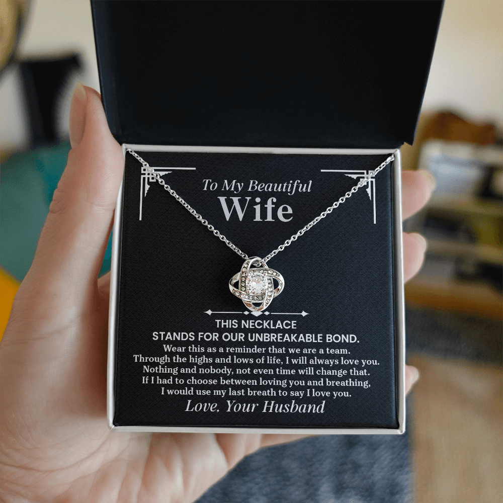 Love Knot Necklace for Wife – Romantic Anniversary, Valentine&