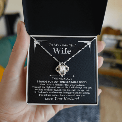 Love Knot Necklace for Wife – Romantic Anniversary, Valentine&