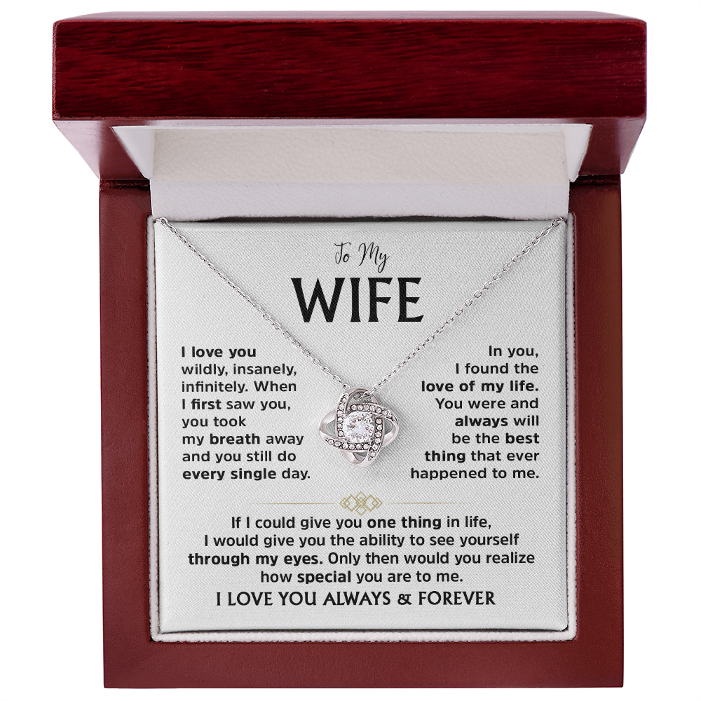 Love Knot Necklace for Wife – Romantic Anniversary, Valentine&