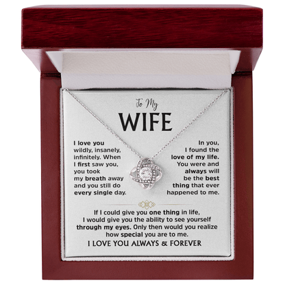 Love Knot Necklace for Wife – Romantic Anniversary, Valentine&