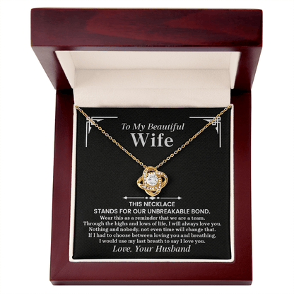 Love Knot Necklace for Wife – Romantic Anniversary, Valentine&