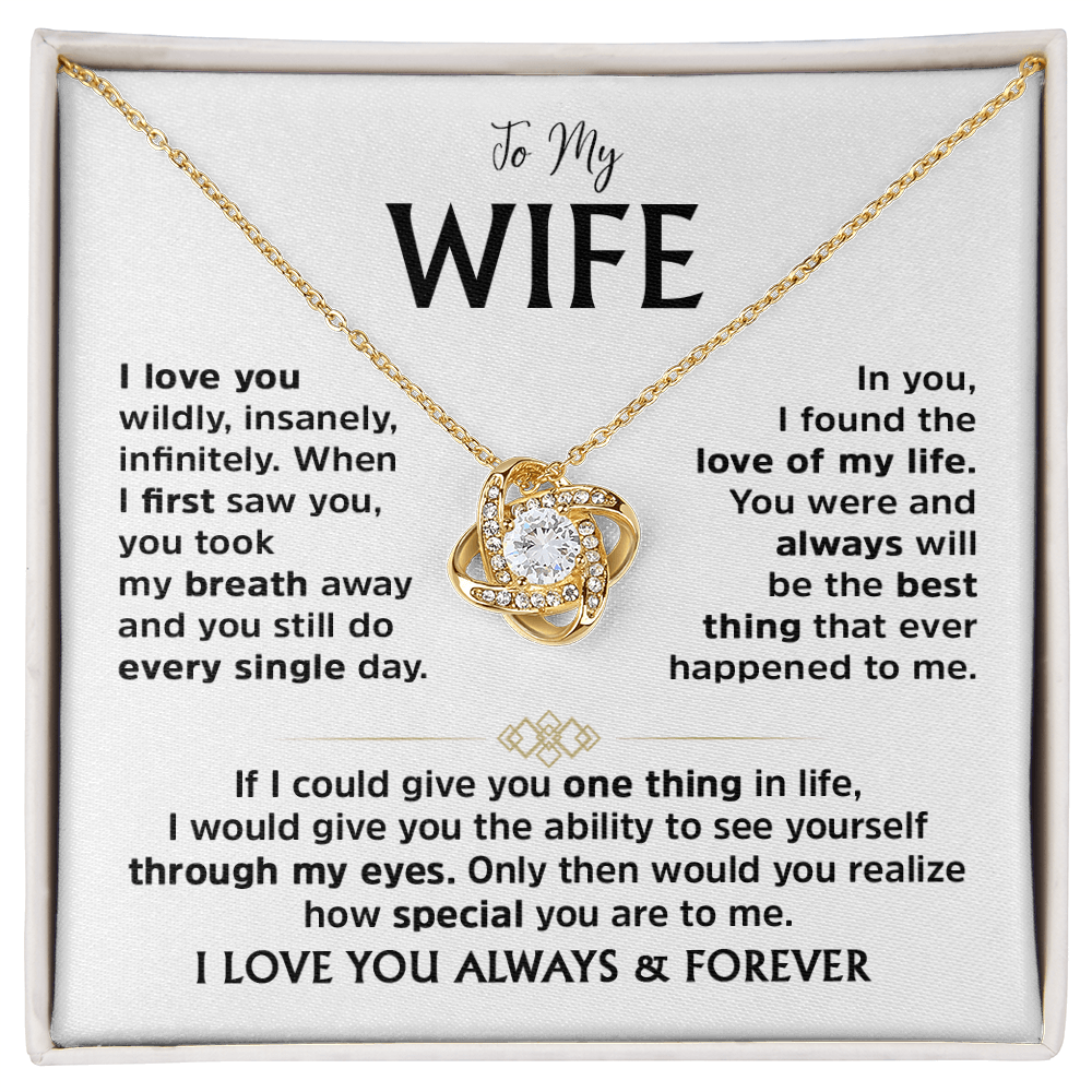 Love Knot Necklace for Wife – Romantic Anniversary, Valentine&