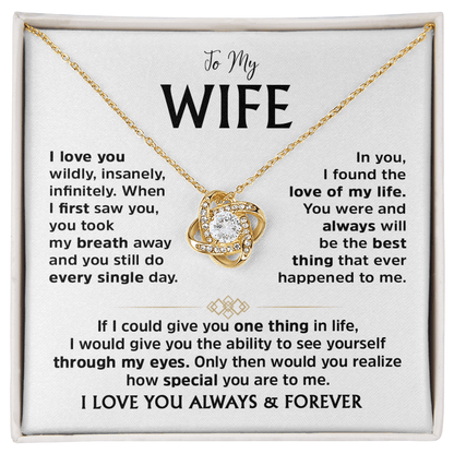Love Knot Necklace for Wife – Romantic Anniversary, Valentine&