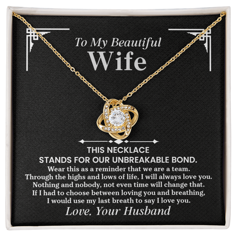 Love Knot Necklace for Wife – Romantic Anniversary, Valentine&
