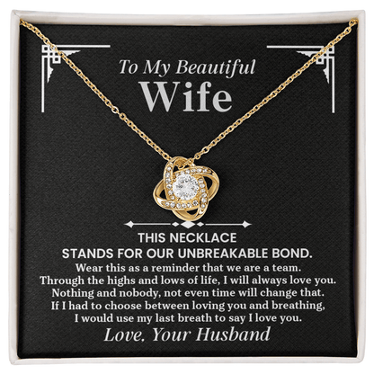 Love Knot Necklace for Wife – Romantic Anniversary, Valentine&
