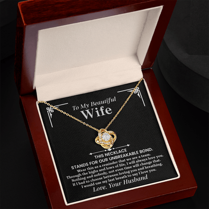 Love Knot Necklace for Wife – Romantic Anniversary, Valentine&