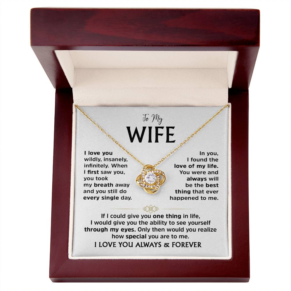Love Knot Necklace for Wife – Romantic Anniversary, Valentine&