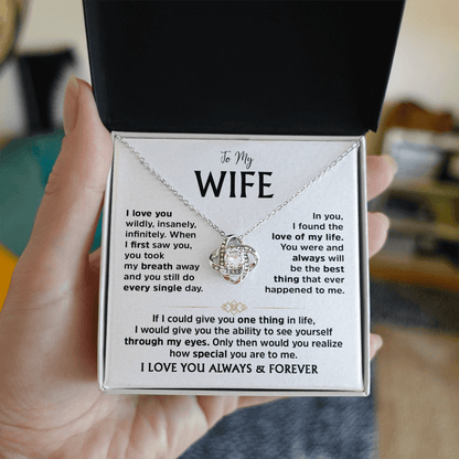 Love Knot Necklace for Wife – Romantic Anniversary, Valentine&