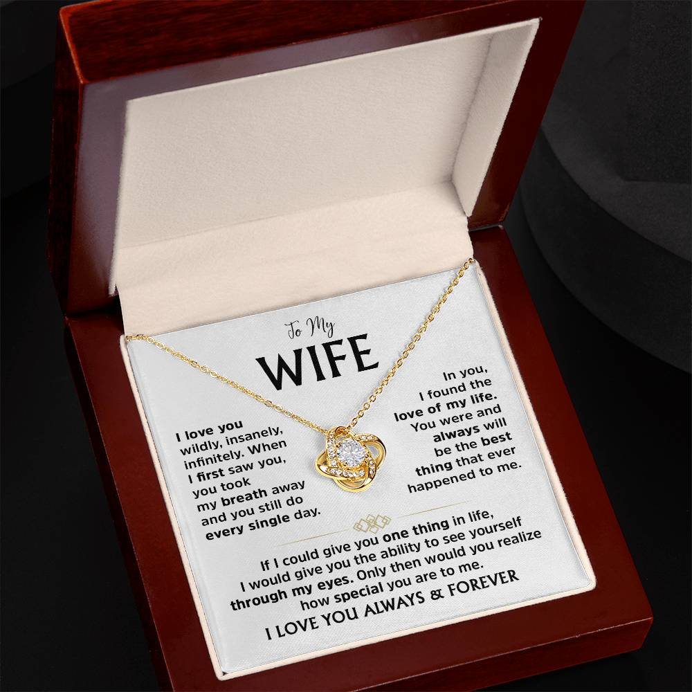 Love Knot Necklace for Wife – Romantic Anniversary, Valentine&