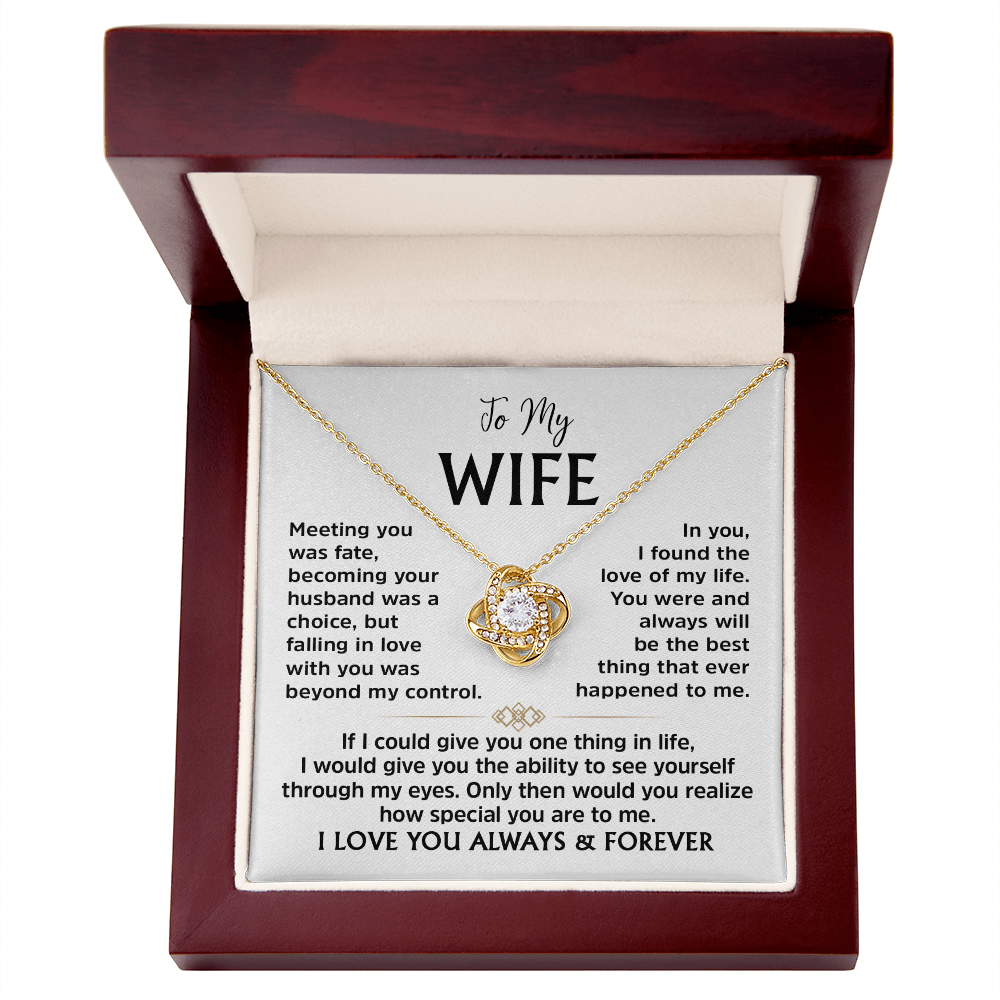 Love Knot Necklace for Wife – Romantic Anniversary, Valentine&
