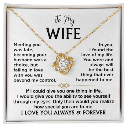 Love Knot Necklace for Wife – Romantic Anniversary, Valentine&