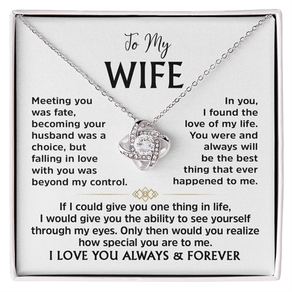 Love Knot Necklace for Wife – Romantic Anniversary, Valentine&