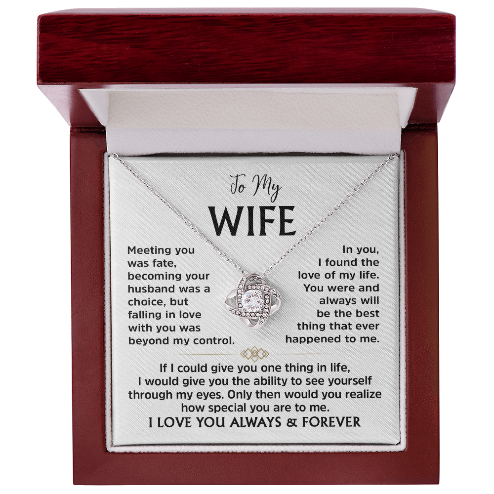 Love Knot Necklace for Wife – Romantic Anniversary, Valentine&