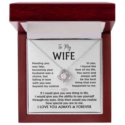 Love Knot Necklace for Wife – Romantic Anniversary, Valentine&