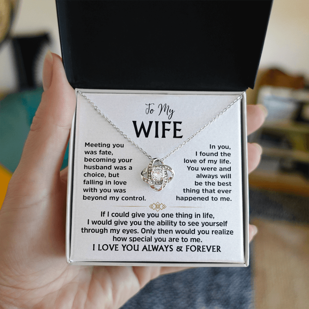 Love Knot Necklace for Wife – Romantic Anniversary, Valentine&